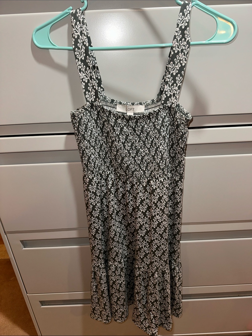 LOFT Black and White Floral Sundress